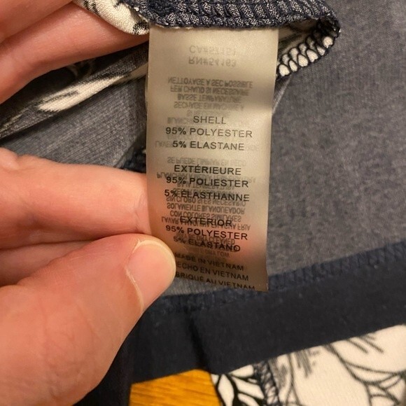 Vince Camuto Navy Floral Stretchy Short Sleeve Wrapped Tea Cocktail Dress - Picture 10 of 14